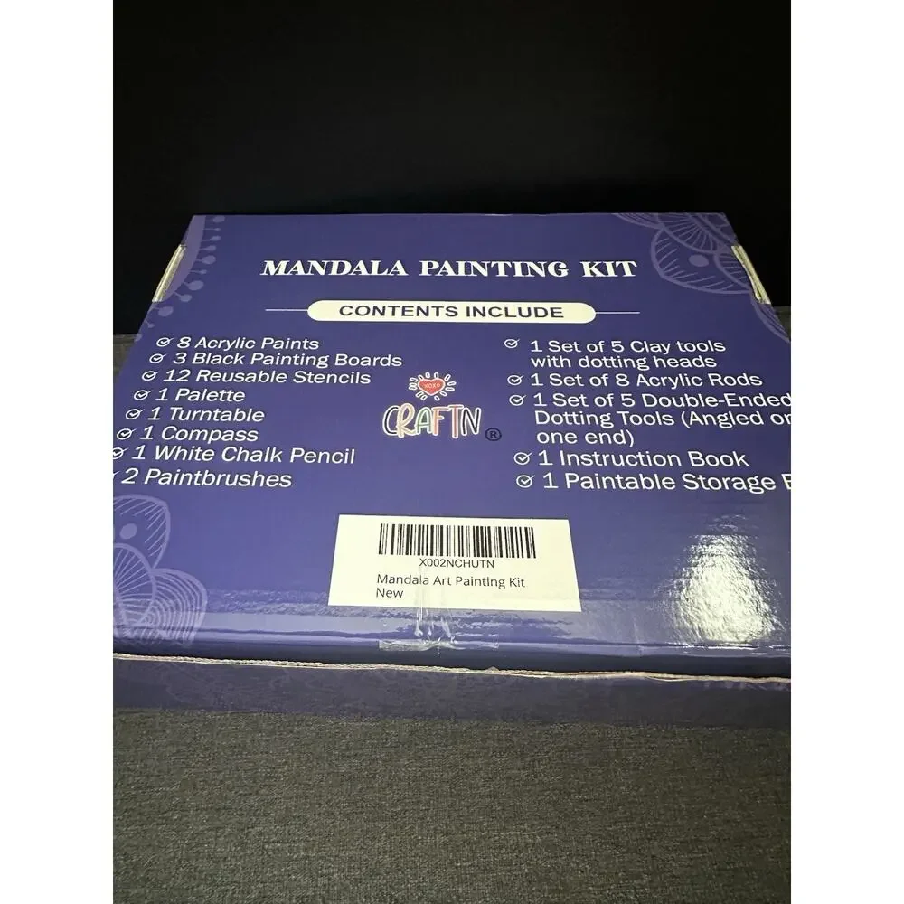 Craft N Mandala Painting Kit Acrylic Paints Stencils INCOMPLETE Art Craft Set